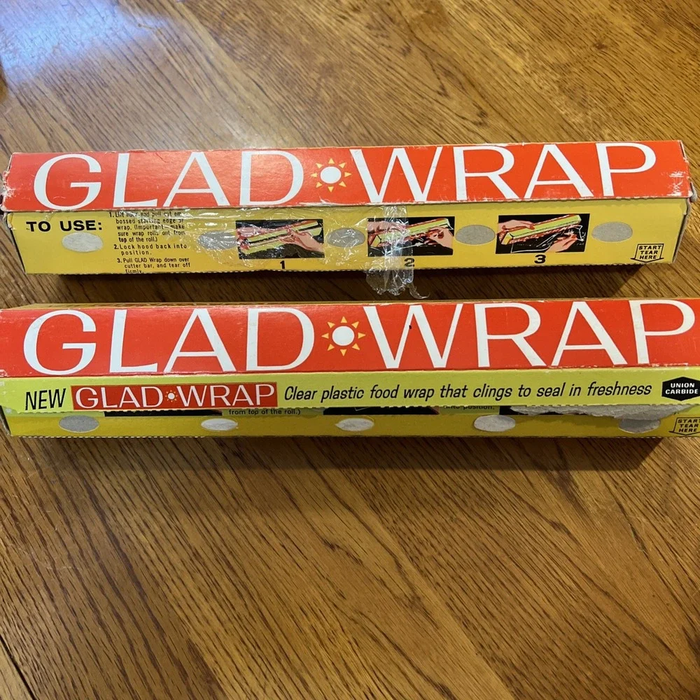 Vintage Glad Wrap Union Carbide Clear‎ Plastic 100 Ft Roll- See Details - READ